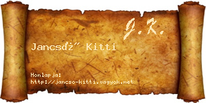 Jancsó Kitti névjegykártya