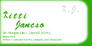 kitti jancso business card